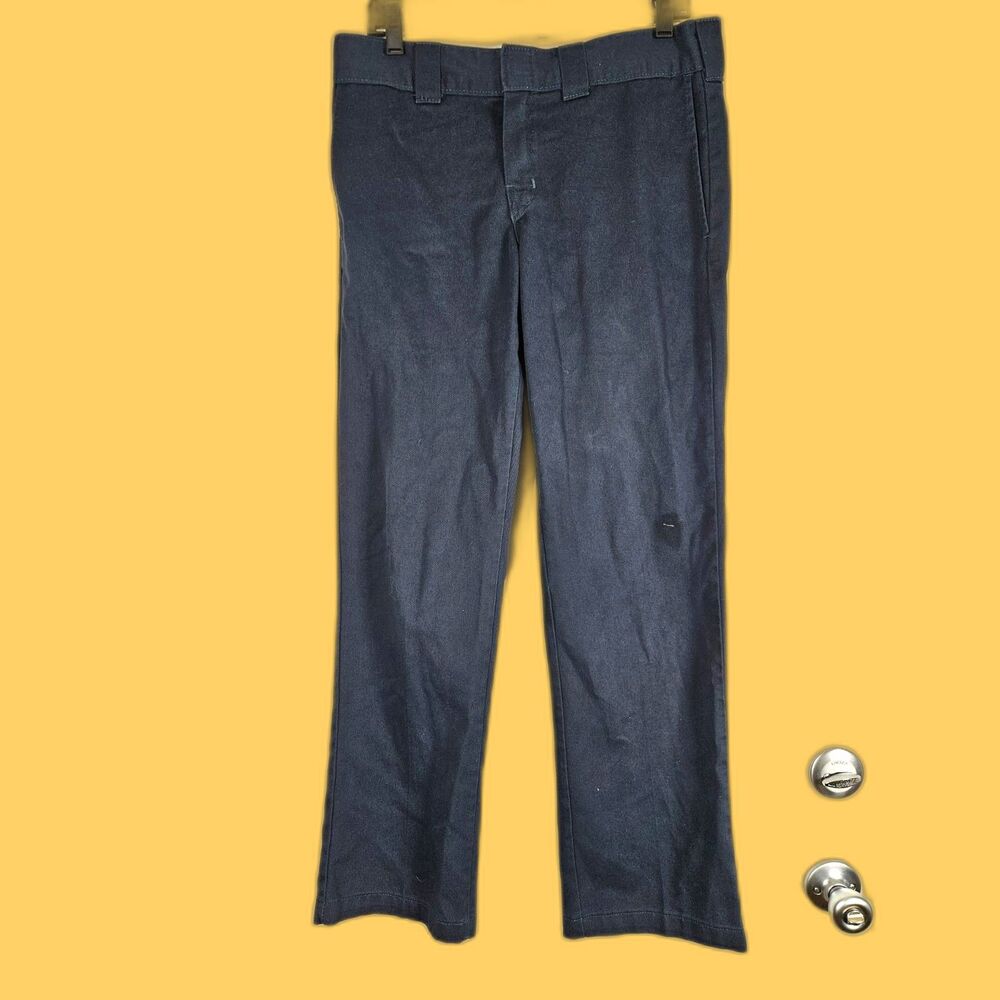 DICKIES Slim Straight Navy Blue Pants Workwear 31x32